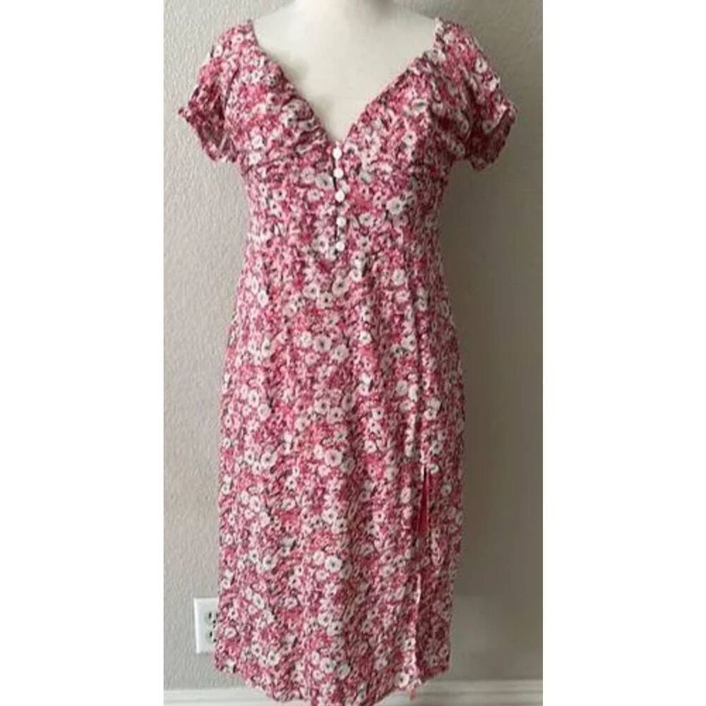 Hello Molly Womens Pink Mini Floral Dress Size 12 nwt